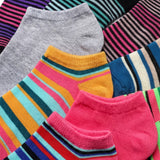 Women's Colorful Striped Low Cut Socks - 20 Pairs