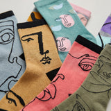 Abstract Arctic Teal Vibes Socks - 12 Pairs