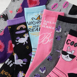 Heart, Rabbit, Cat and Unicorn Socks - 12 Pairs