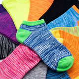 Solid Color Striped Pattern No Show Socks - 20 Pairs