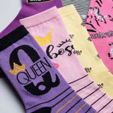 Colorful Queen Love Pattern Socks - 12 Pairs
