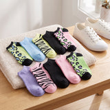 Women's 10 Pairs Wild Animal Pastels Pattern For Vibrant Style Low Cut