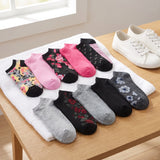 Women's 10 Pairs Midnight Garden Pattern For Vibrant Style Low Cut