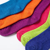 Tipi Toe Women's 6-Pairs Colorful Neon Pop Multi Patterned Crew Dress Socks
