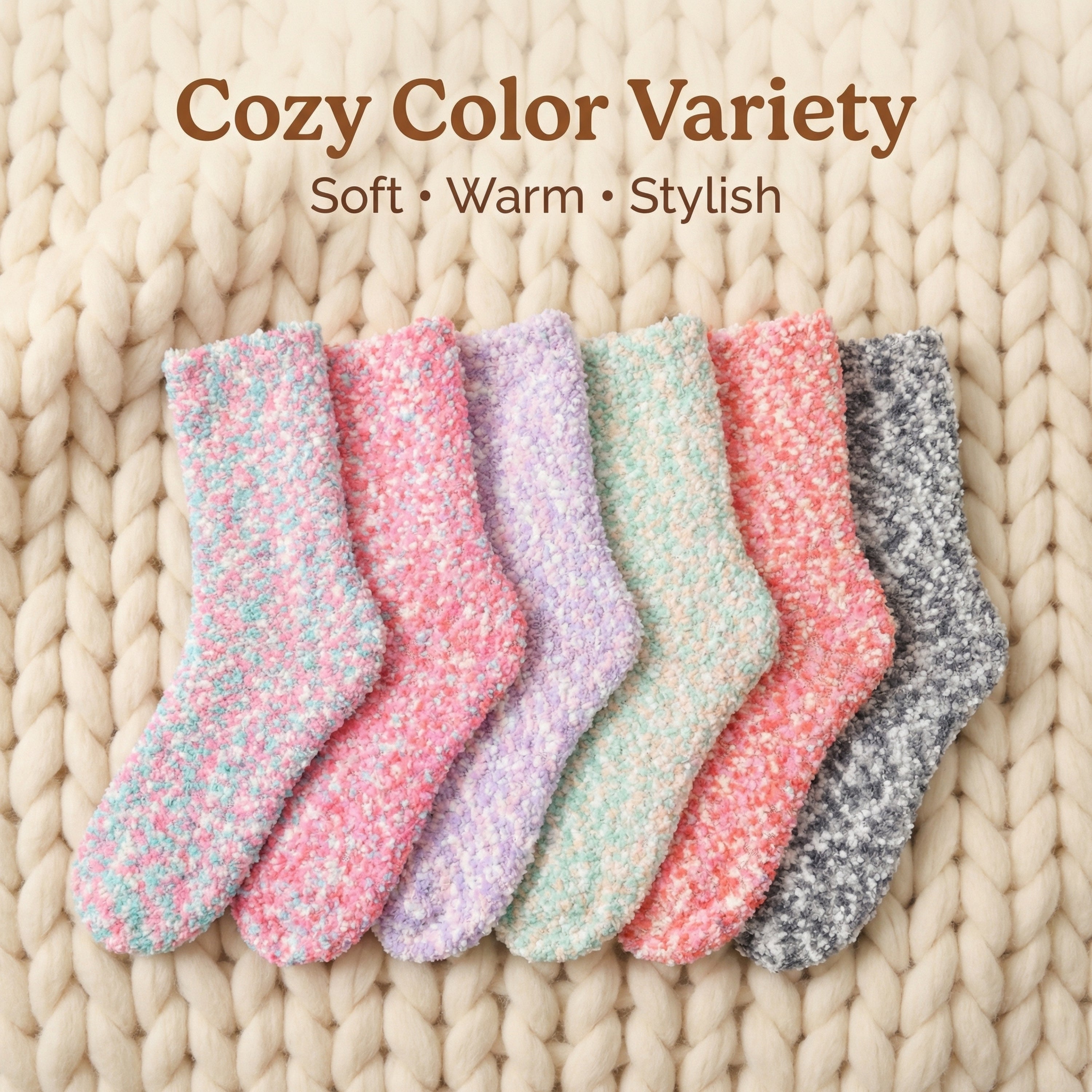 Women's Pastel Paradise Fuzzy Socks