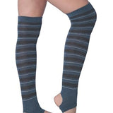 Tipi Toe Women Stirrup Striped Socks - Lightweight Girl's Toeless Socks Over the Knee - Stretchable Women's Stockings Workout socks