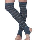 Tipi Toe Women Stirrup Striped Socks - Lightweight Girl's Toeless Socks Over the Knee - Stretchable Women's Stockings Workout socks