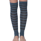 Tipi Toe Women Stirrup Striped Socks - Lightweight Girl's Toeless Socks Over the Knee - Stretchable Women's Stockings Workout socks