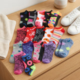 Colorful Funky Floral No Show Socks - 20 Pairs