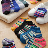 Women's Colorful Striped Low Cut Socks - 20 Pairs