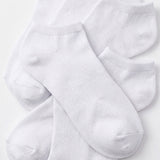 Solid White Canvas No Show Socks - 20 Pairs
