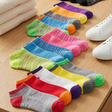 Solid Color Striped Pattern No Show Socks - 20 Pairs