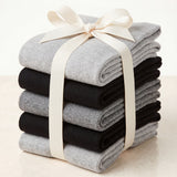 Solid Colors Black Grey & White Socks - 12 Pairs