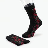 Women's 6-Pairs Colorful Vintage Rose Garden Patterned Crew Dress Socks
