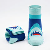 Mix Wine Sea & Shark Coffee Pattern No Show Socks - 20 Pairs