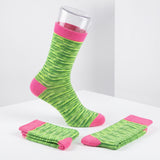 Women's 6-Pairs Colorful Neon Space Dye Patterned Crew Dress Socks