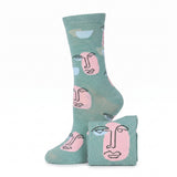 Abstract Arctic Teal Vibes Socks - 12 Pairs
