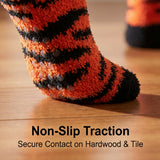 Soft Anti-Skid Colourful Cheetah Crew Socks - 3 Pairs