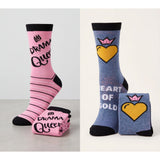 Colorful Queen Love Pattern Socks - 12 Pairs