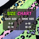 Women's 6-Pairs Colorful Neon Pastel Leopard Patterned Crew Dress Socks