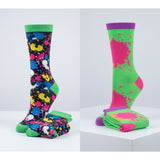 Colorblock PaintSplash Crew Socks - 12 Pairs