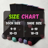 Black Heel Crew Socks - 12 Pairs