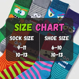 Men's Colorful Striped Monster Socks - 12 Pairs