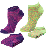 Solid Color Striped Pattern No Show Socks - 20 Pairs