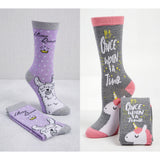 Bee Happy & Llama Patterns Socks - 12 Pairs