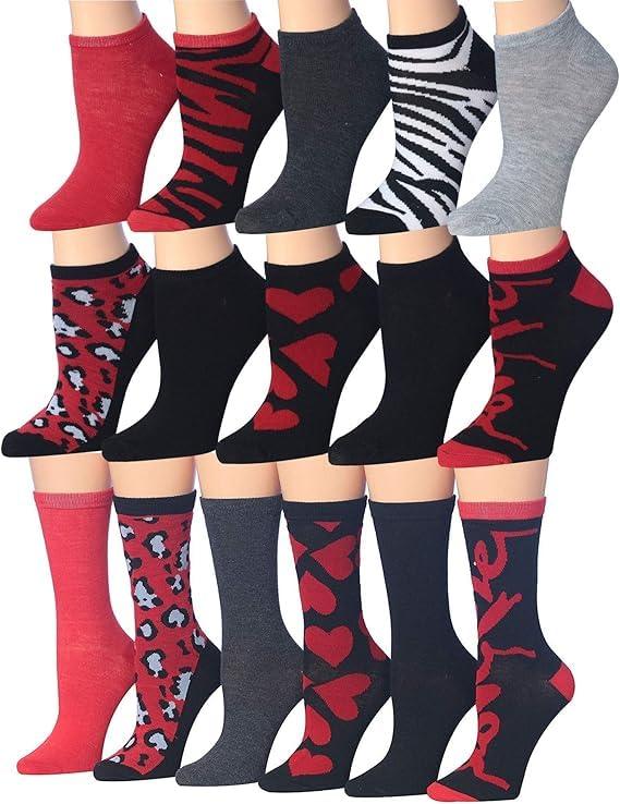 Women's 16 Pack Romantic Wild Mix Lightweight Colorful Patterned Low Cut/Crew Socks - Socks