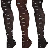 Isadora Paccini Women's 3-Pack Polka Dot Stylish and Comfortable Novelty Knee High Socks - Tipi Toe Socks