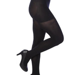  Women's Black Opaque Shaper Tights - 120 Denier High-Waist Control Top Pantyhose for Slimming and Comfort - Socks