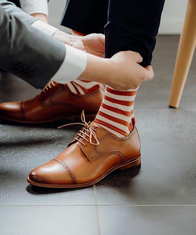 Men's 6 Pairs Casual Novelty Symphony Colorful Patterned Dress Socks for Men - Tipi Toe Socks