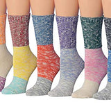 Tipi Toe 6-Pairs Women's 6-Pairs Cotton Ragg Marled Vibrant Colorblock Winter Boot Socks