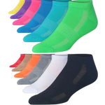JAMES FIALLO Men's 12-Pairs Performance Solid Vibrant Rainbow Colored Low Cut Athletic Sport Socks - Tipi Toe Socks