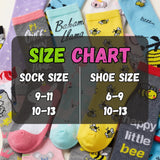 Bee Happy & Llama Patterns Socks - 12 Pairs
