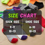 Solid Color Striped Pattern No Show Socks - 20 Pairs