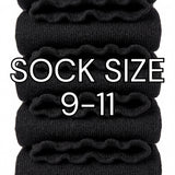 Turn-Cuff Black Crew Ruffle Socks
