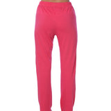 Isadora Paccini Women's Pink Cotton Long Casual Pants for Women Relaxed Fit Elastic Waist Cool Comfortable for Sleep & Loungewear