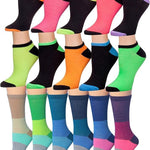 Women's 16 Pack Bold Color Block Lightweight Colorful Patterned Low Cut/Crew Socks - Socks