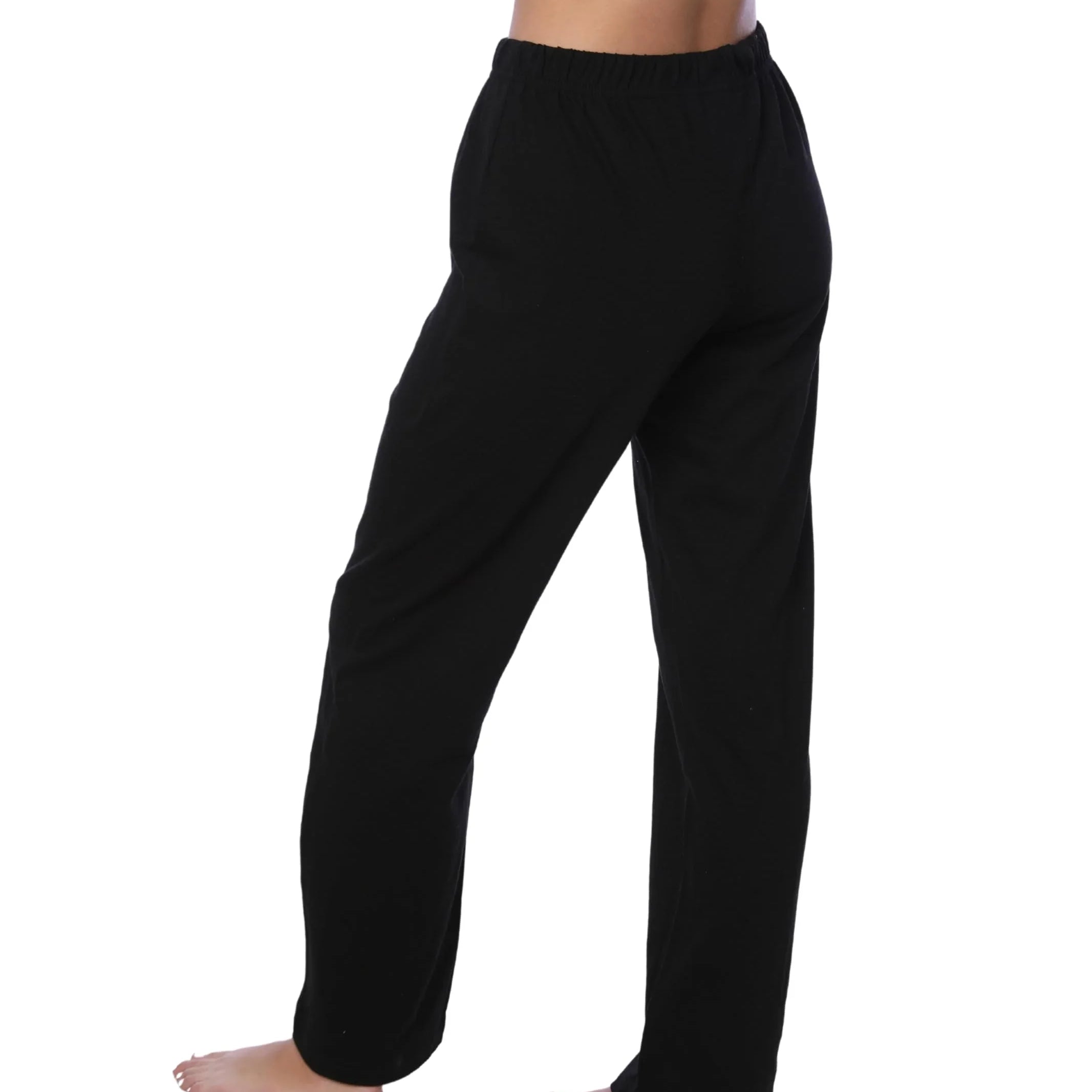 Women's Black Cotton Long Sleeve Pajamas