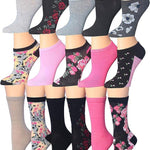 Women's 16 Pack Floral M??lange Lightweight Colorful Patterned Low Cut/Crew Socks - Socks
