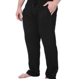 JAMES FIALLO Men's Black Medium Cotton Knit Pajamas Comfortable Relaxed Fit Durable Sleepwear Mens Pajama Bottoms