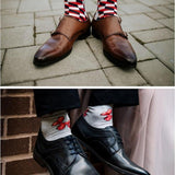 Men's 6 Pairs Casual Novelty Two-tone Enchantment Colorful Patterned Dress Socks for Men - Socks