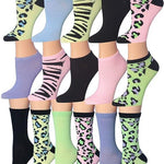 Women's 16 Pack Wild Safari Lightweight Colorful Patterned Low Cut/Crew Socks - Socks