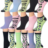 Women's 16 Pack Wild Safari Lightweight Colorful Patterned Low Cut/Crew Socks - Socks