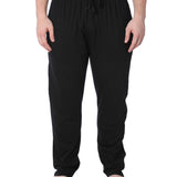 JAMES FIALLO Men's Black Medium Cotton Knit Pajamas Comfortable Relaxed Fit Durable Sleepwear Mens Pajama Bottoms