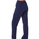 Isadora Paccini Women's Navy Blue Cotton Long Relaxed Fit Elastic Waist Women's Pajama Bottoms Comfortable For Sleep & Loungewear