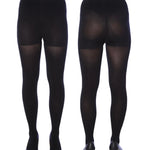 Isadora Paccini Women's Black Opaque Shaper Tights - 120 Denier High-Waist Control Top Pantyhose for Slimming and Comfort - Socks