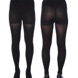 Isadora Paccini Women's Black Opaque Shaper Tights - 120 Denier High-Waist Control Top Pantyhose for Slimming and Comfort - Socks